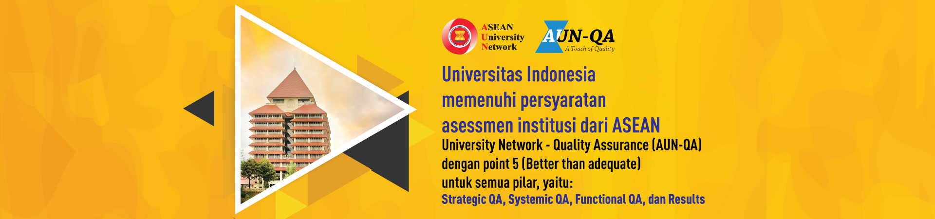 Ui Got 5 Point On Aun Qa Institutional Assessment Universitas Indonesia